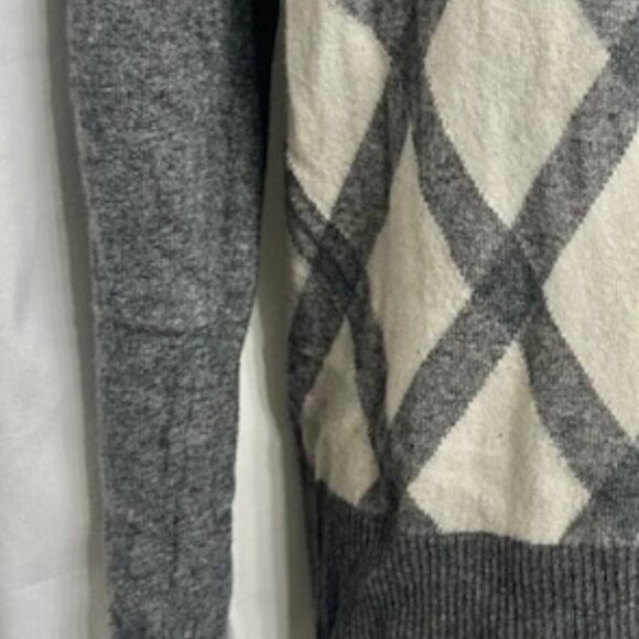 Banana Republic Preppy Italian Yarn Merino Wool Cashmere Blend Argyle Sweater L - Picture 2 of 7